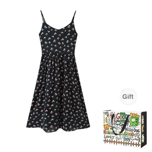 OURUOKE Slip Dresses Women's Black Camisole Dress Shopping Bag