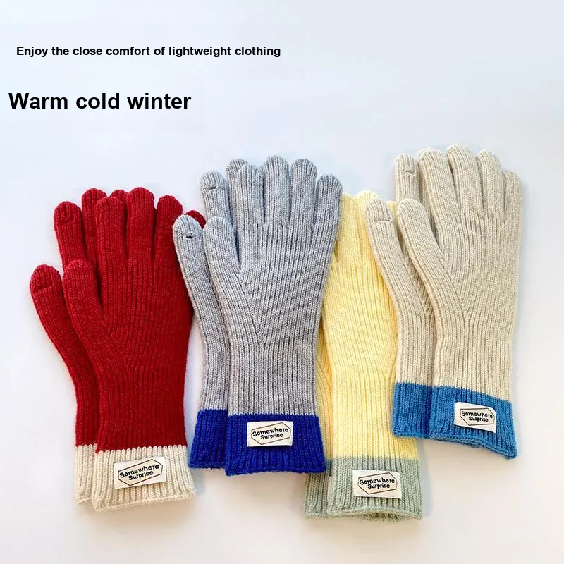 Shizhu Fingerprint Resistant Touchscreen Knit Gloves Women's-3