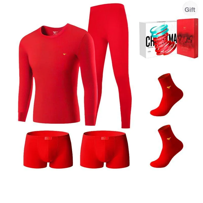SEPTWOLVES Thermal Set Men's Gift Box Set Red-3