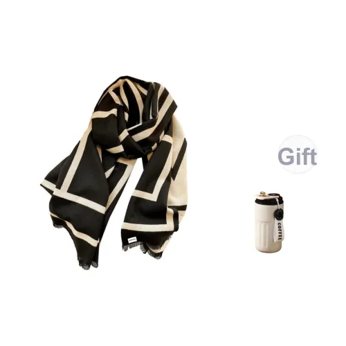 PISHUSHU Полиэстер Трикотаж Шарфы Унисекс Черный Белый