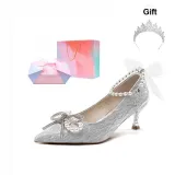 Rhinestone Bowknot Silver-[5.5cm Box Limited Edition+Limited Edition Crown]Y729G