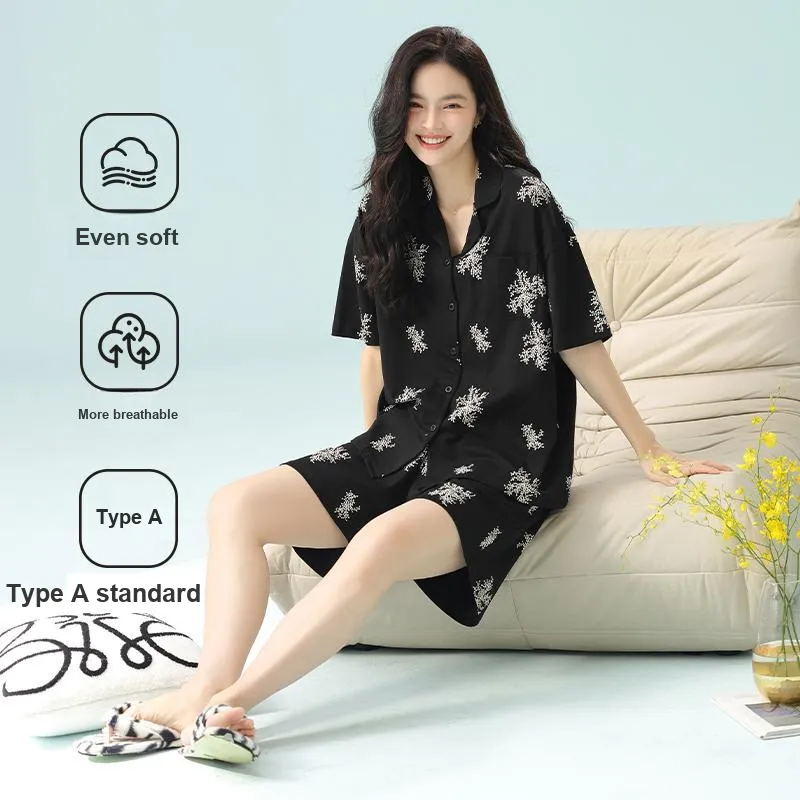 XIAFENYAN Pajama Set Women's Black-3