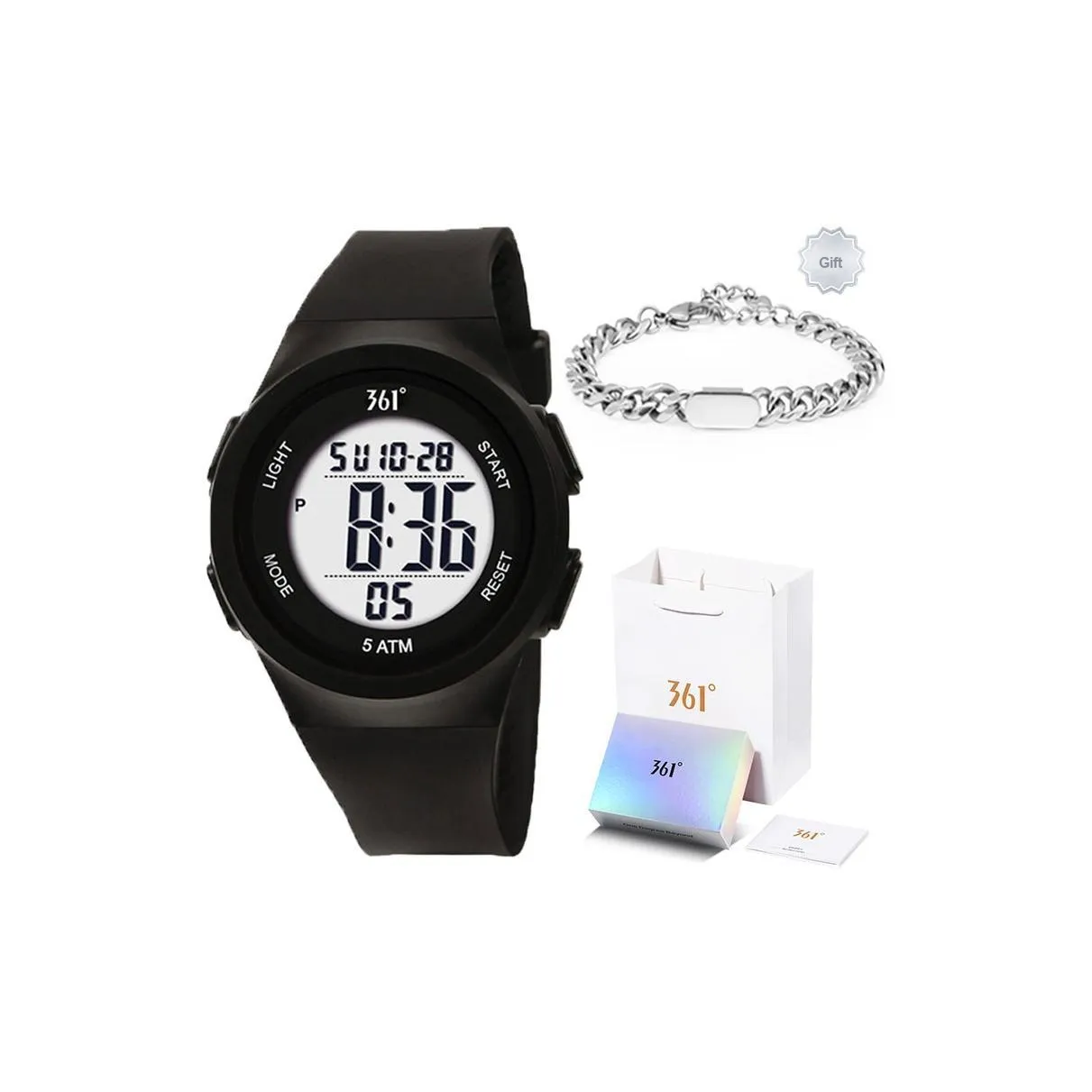361° Электронные Механические Часы Унисекс Черный Циферблат