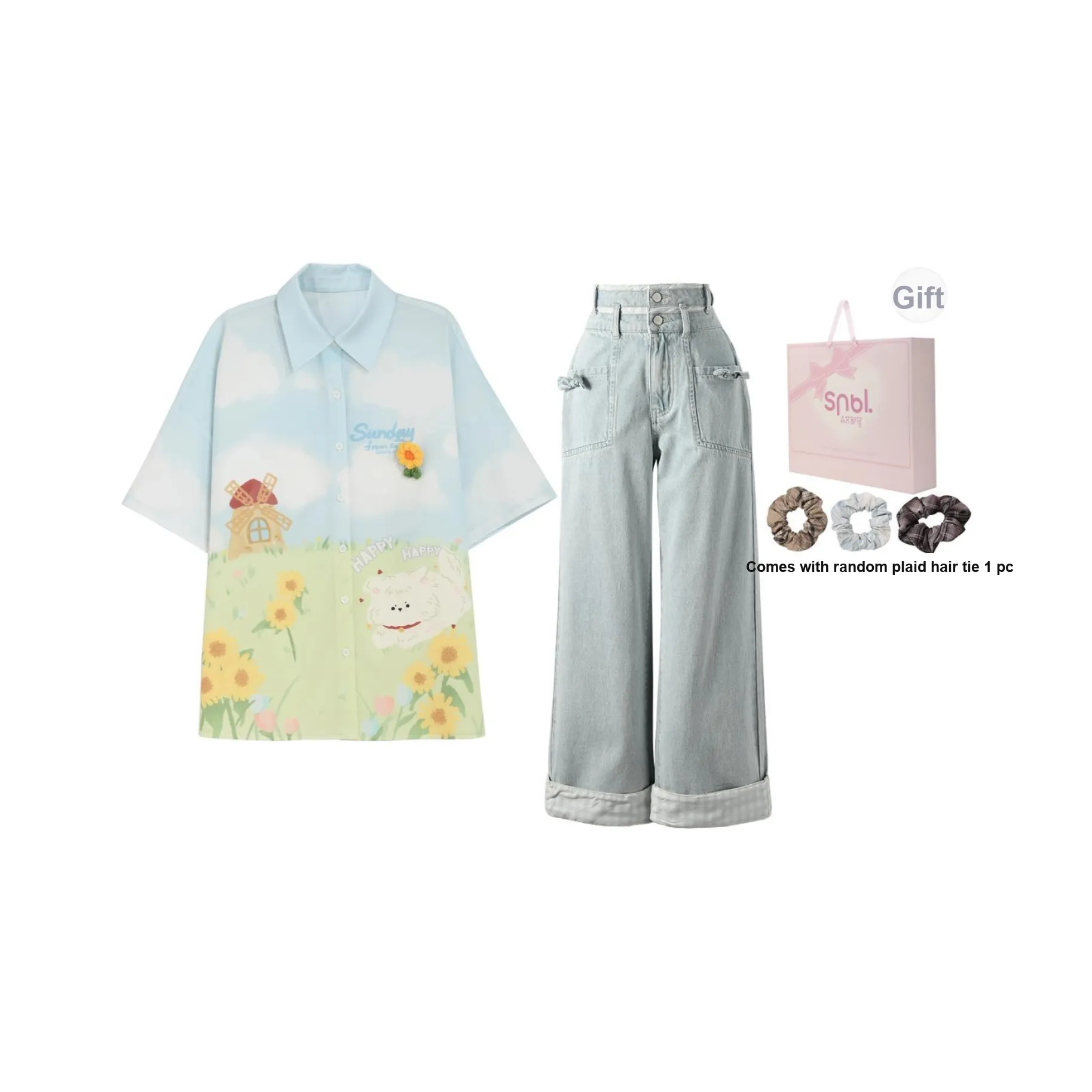 Snbl Брюки + Рубашка Женские Повседневные Костюмы