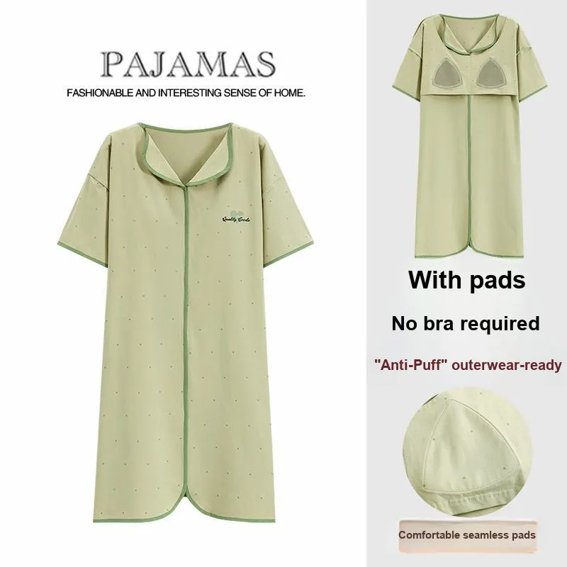 Mulong Family Nightgown Women's Yellow Green-1