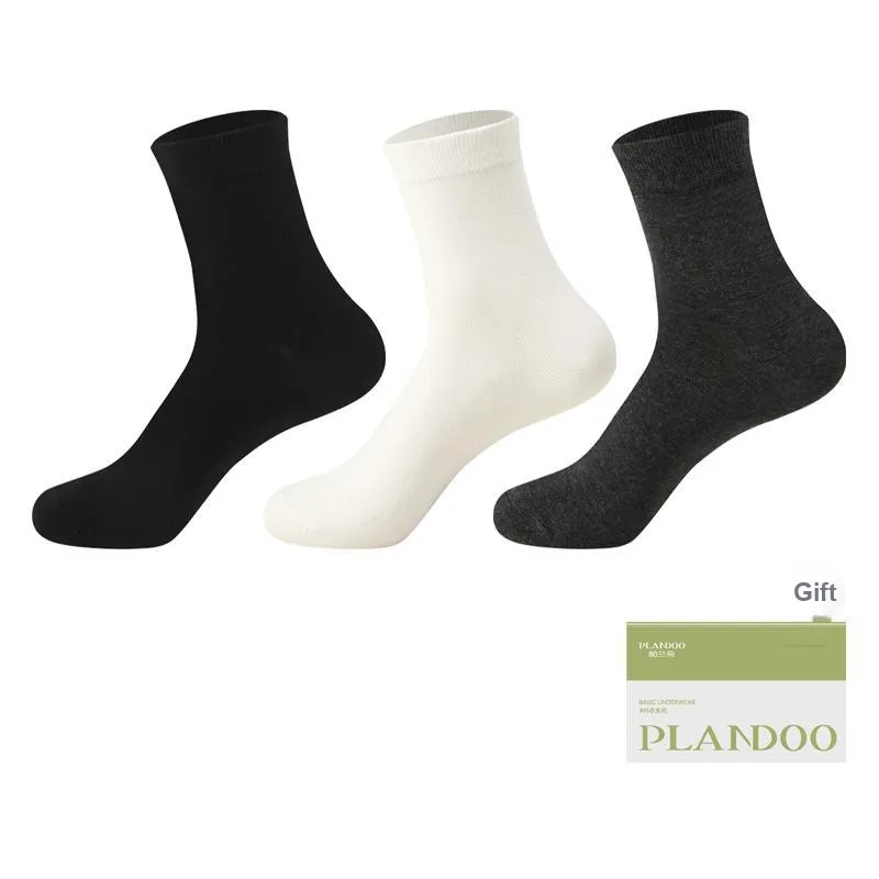 PLANDOO Mid Calf Socks Men's Shopping Bag 3 Pack-3