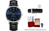 Black Steel Blue Dial/Black Leather