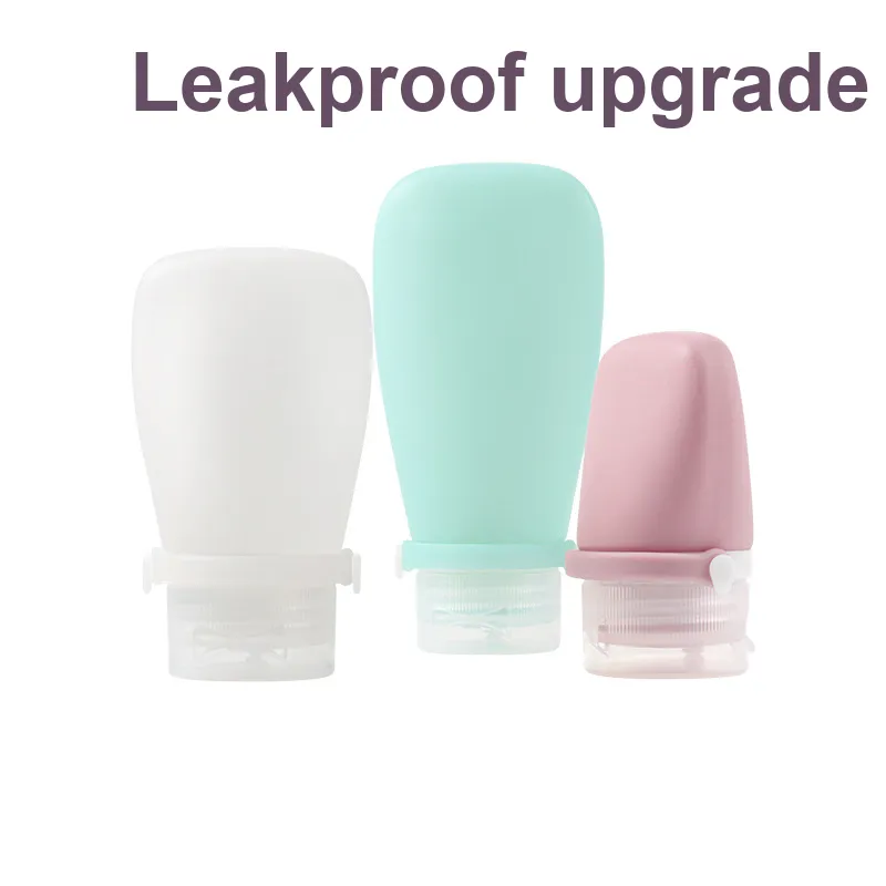 JINGLINGLONG Plane Silicone Lace Up Travel Bag Set For Cosmetics Shampoo Shower Gel And Lotion With Small Empty Bottles-3