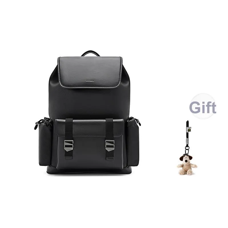 PEDRO Synthetic Material Patchwork Fabric Backpack Tubas Men's Black/Composite Color-0