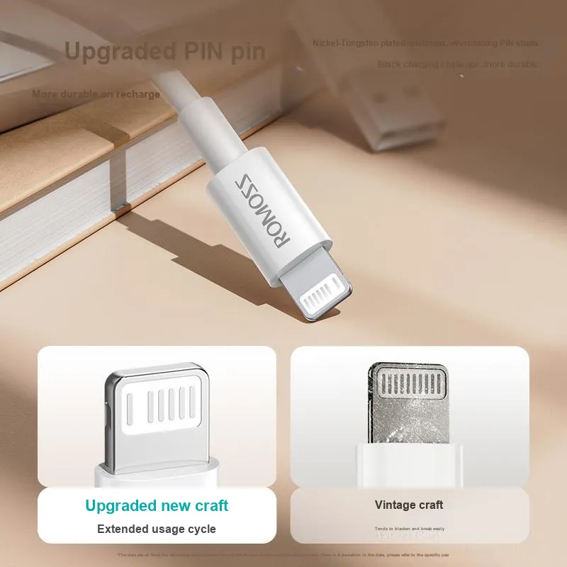 ROMOSS CB12 0.2/1/1.5/2.0m A To Lightning Type C To Lightning Safe Fast Charging No Damage To Device Apple Cable-2