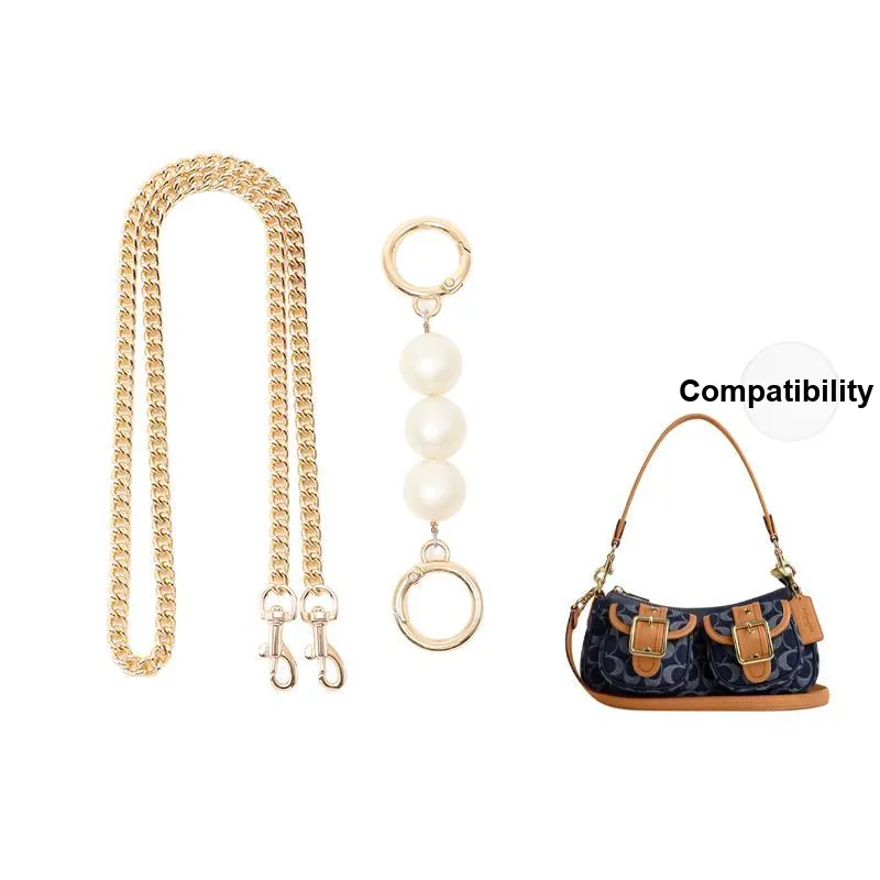 Gloya Metal Bag Strap Women's Gold Tone-11