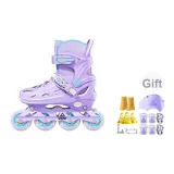Double Prong Buckle-Non-Sprain[Protection Grade]Purple S Helmet Protective Gear+Gift Pack+Wheel Lock Tool
