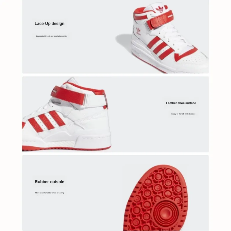 Adidas Forum Mid J 'White Vivid Red'-1