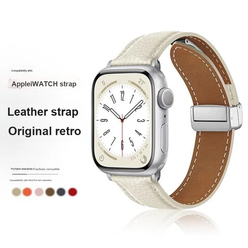 KVZUVUU Apple Compatibility Watch Band Leather-3