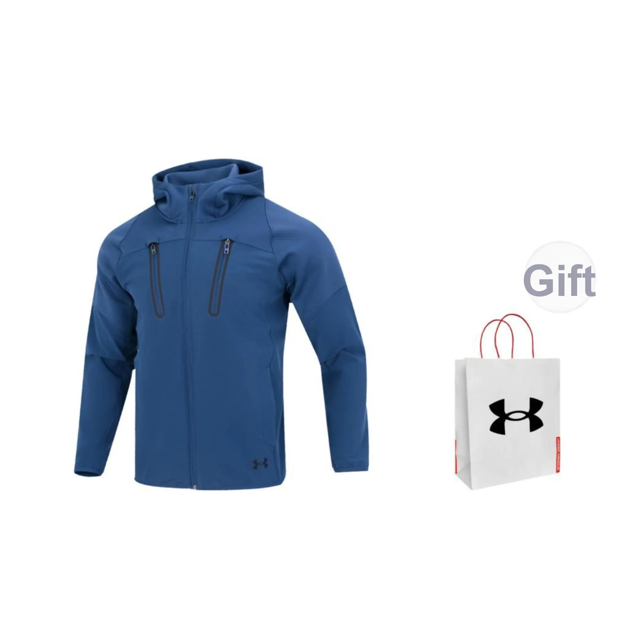 Under Armour Trench Coat Men's Blue Shopping Bag Included
