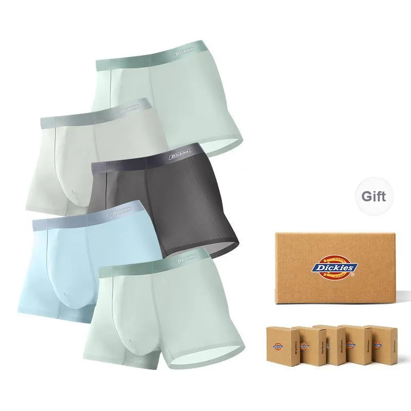 Dickies Underpants Men's Seamless Skin Friendly High Rebound Breathable Four Corner Pants, Box Combo Set-28
