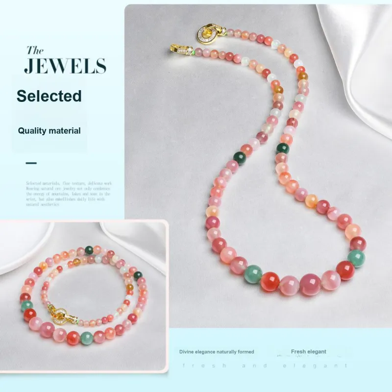 Oriental Jade Agate Necklaces Women's-3