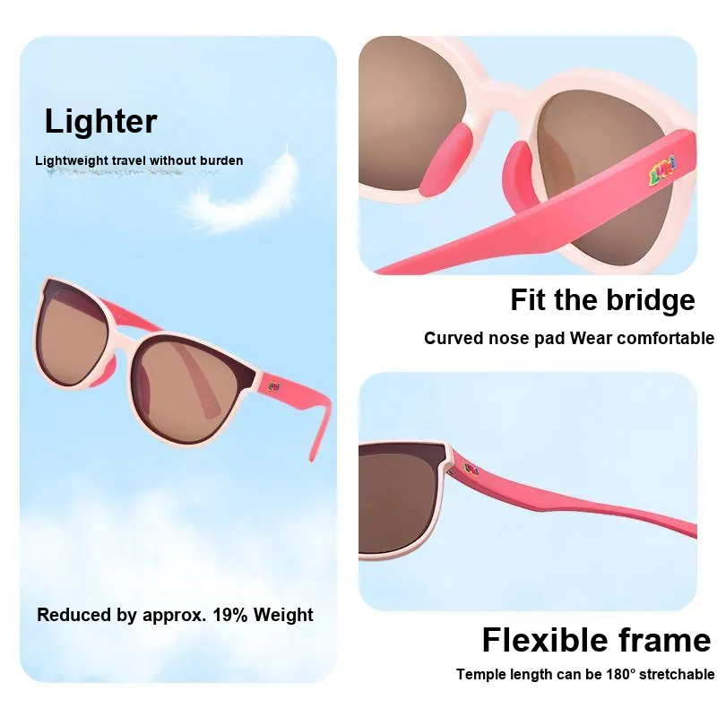 LUKI TR/Memory Plastic TPEE Thermoplastic Polyester Elastomer Oval Sunglasses Kids'-3