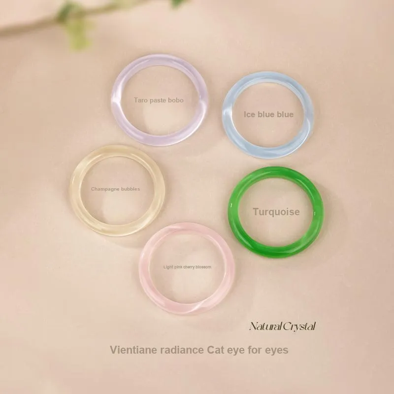 JINLIUFUJIXIANG Glass Cat Eye Bangles Women's-4