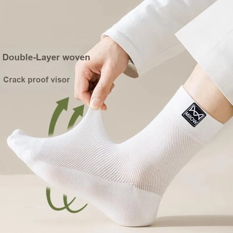 MIIOW Mid Calf Socks Men's Shopping Bag 5 Pack-2