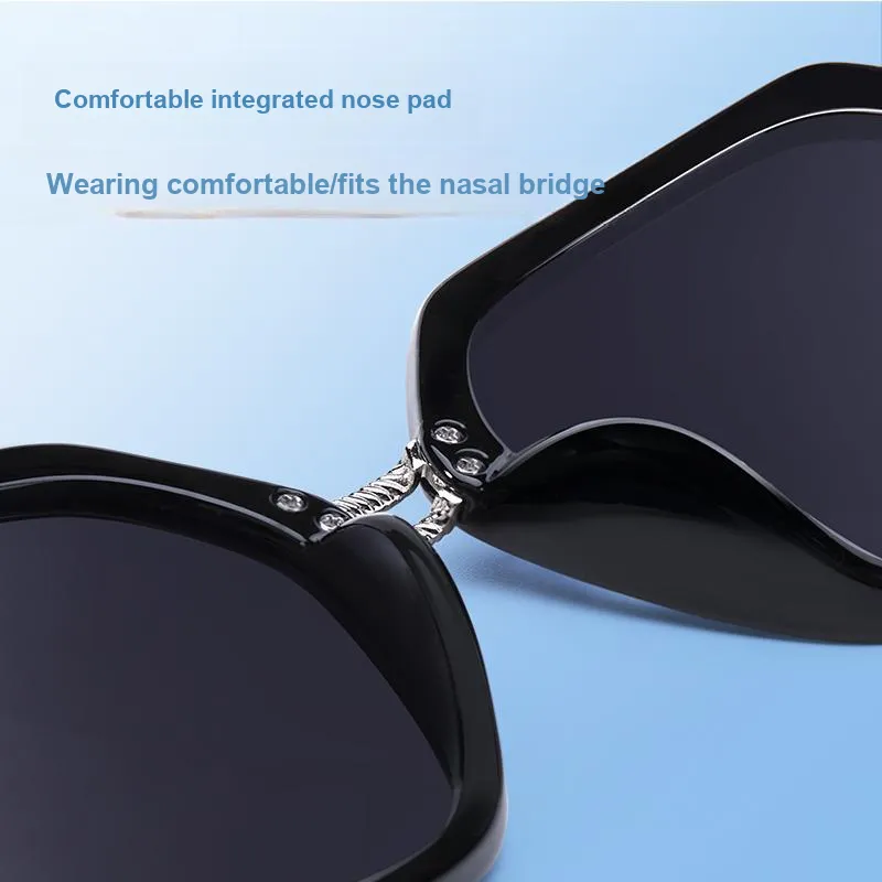 VEGOOS PC Square Sunglasses Women's Black/Gray-5