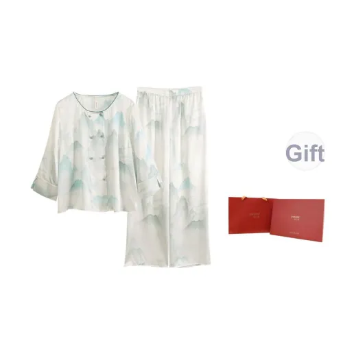 JINSANT Бирюзовый Женские Пижамные Комплекты