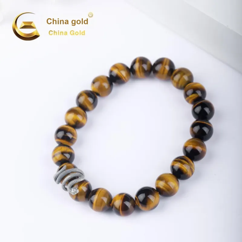 CHINA GOLD Tiger's Eye Stone Bracelets Unisex-2