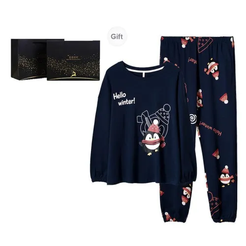 Dorame Pajama Set Women's Gift Box Set Royal Blue