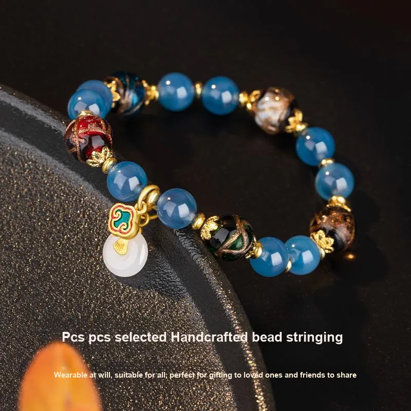 MOLADY Colored Glaze Natural Jade Bracelet For Women's Women's-4
