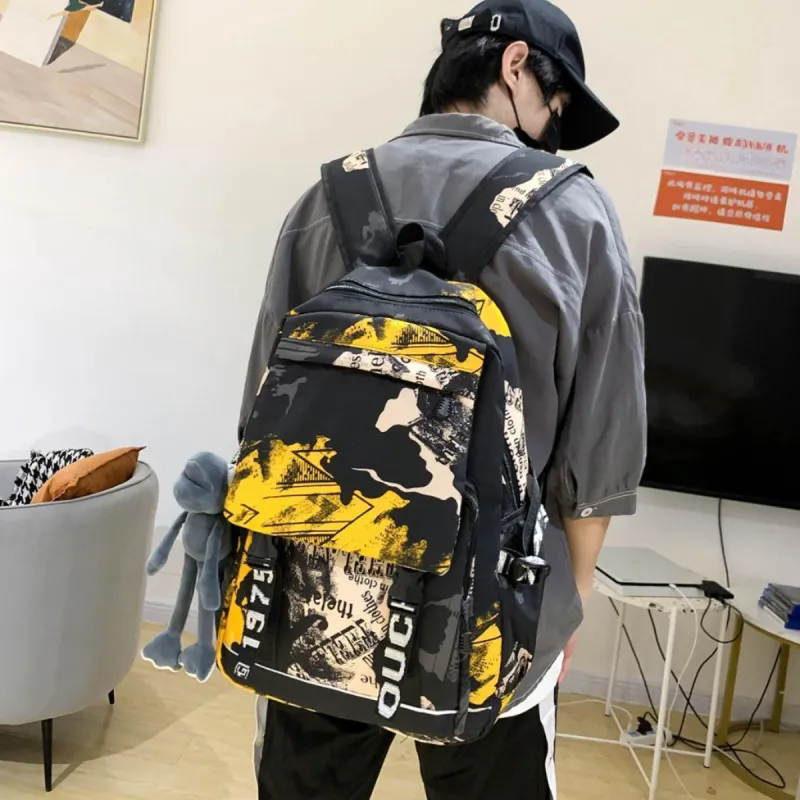 KAMLUI Nylon Backpack Backpack Student Backpack Regular Unisex Multicolor-7