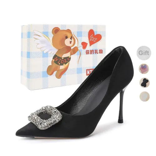 NTOZE Slim Heel High Heels Women's Black