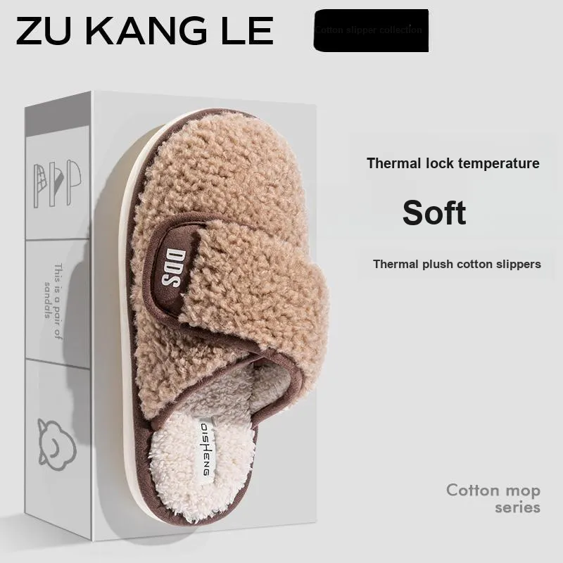 Foot Recreation Winter Home Warm Non Swollen Feet Hook and Loop Cotton Slippers Unisex-19