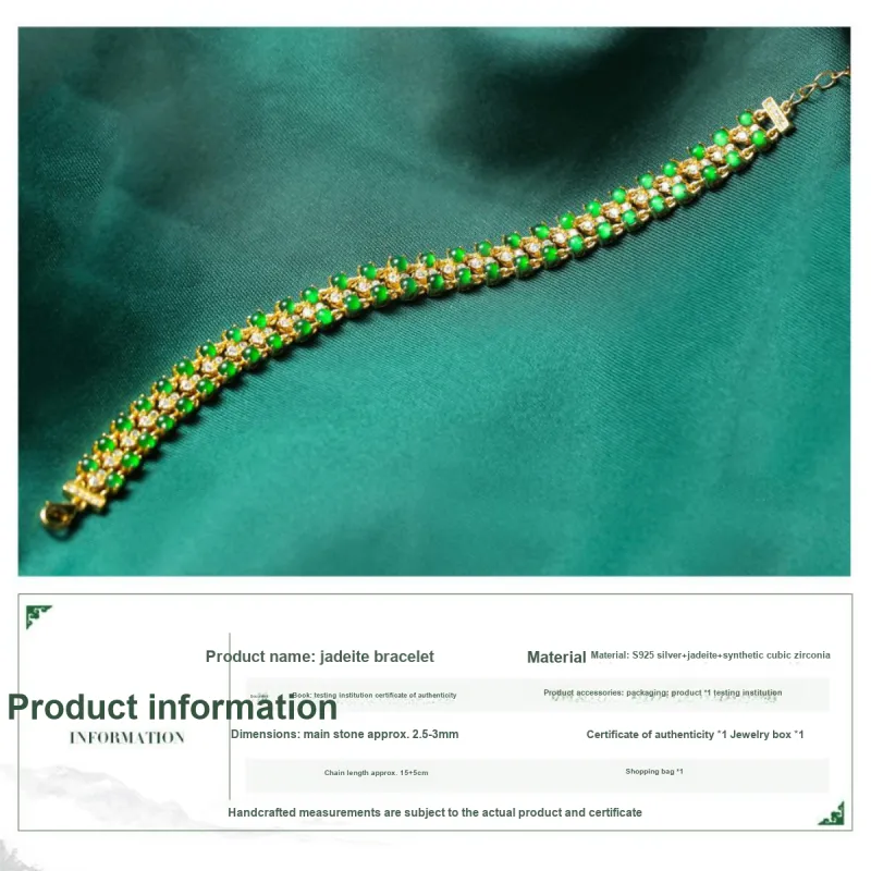 Oriental Jade Ice Type Bracelets Women's-3