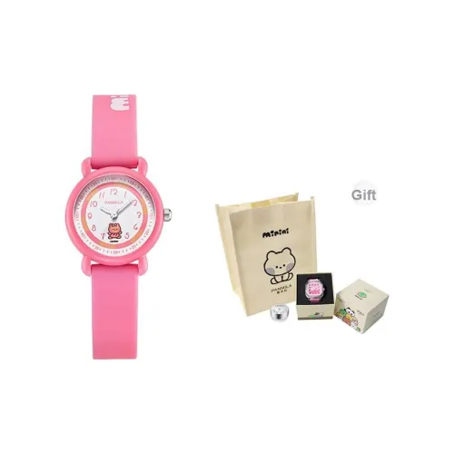 Fanmilla Коллаборация Minini Cute Time Collection Кварцевый механизм Силиконовый ремешок Часы Женские Белый циферблат