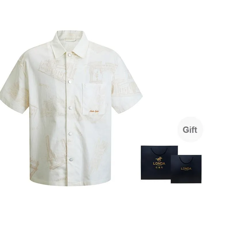 LONDA 1958 Shirt Men's Ecru 02 With Shopping Bag Included-0