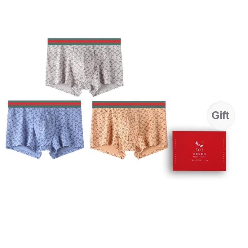 RED DRAGONFLY Cotton Panties Men's 3 Pack Gift Box Set-10