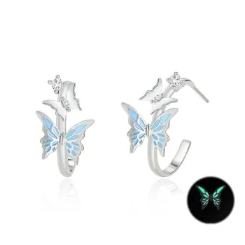 AJIDOU Alloy Earrings Women's Blue
