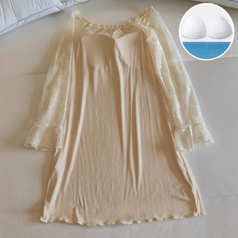Sleeping Beauty Nightgown Women's Apricot-5