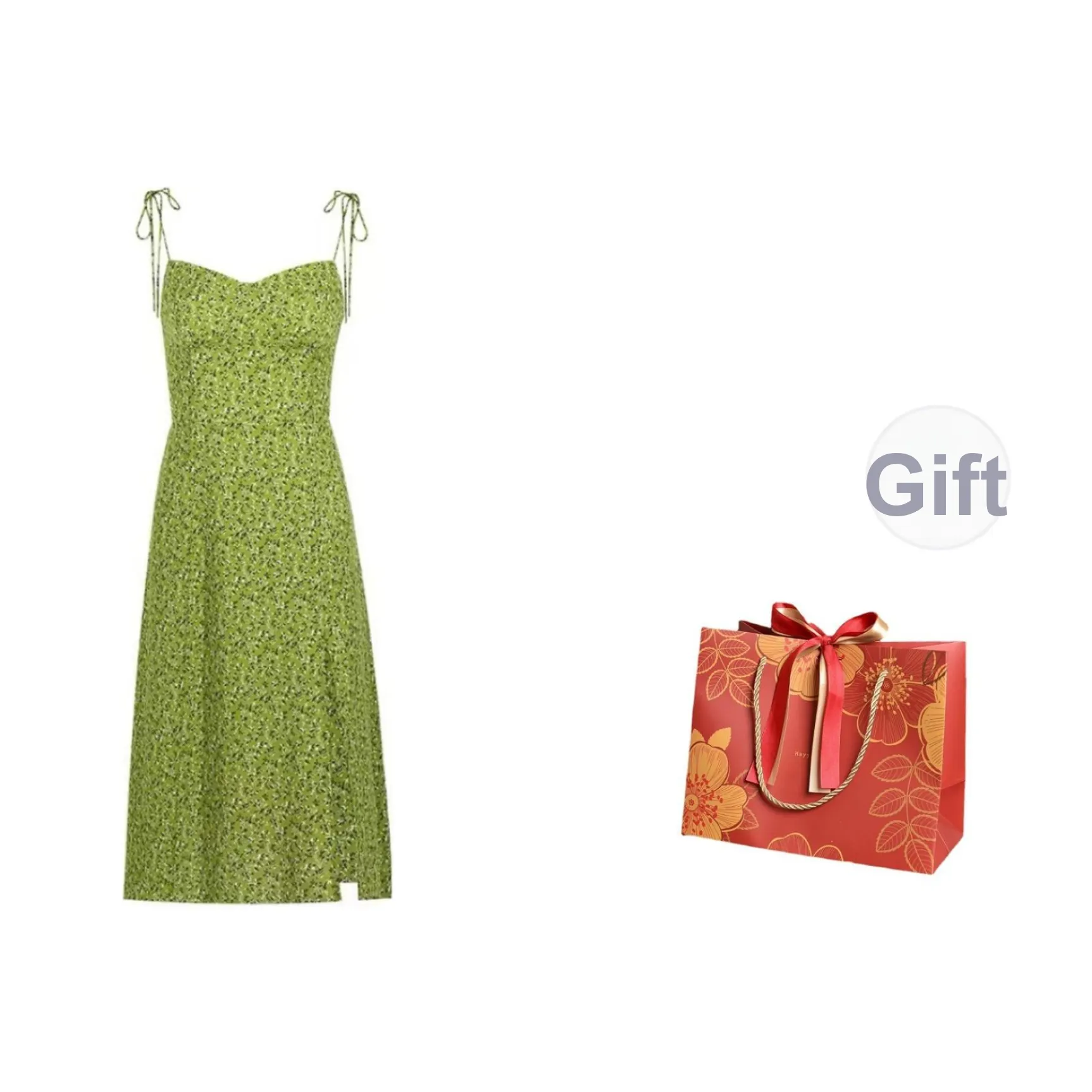 CHANGE SHE Slip Dresses Women's Avocado Green
