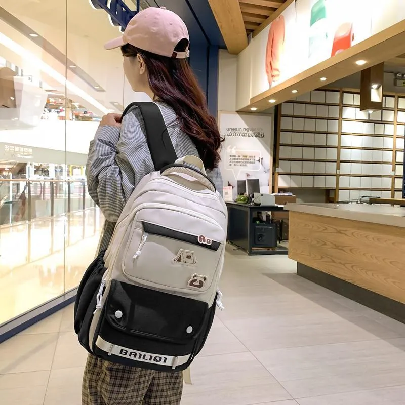 Alcohol Dragon Nylon Backpack Women's Multicolor-1