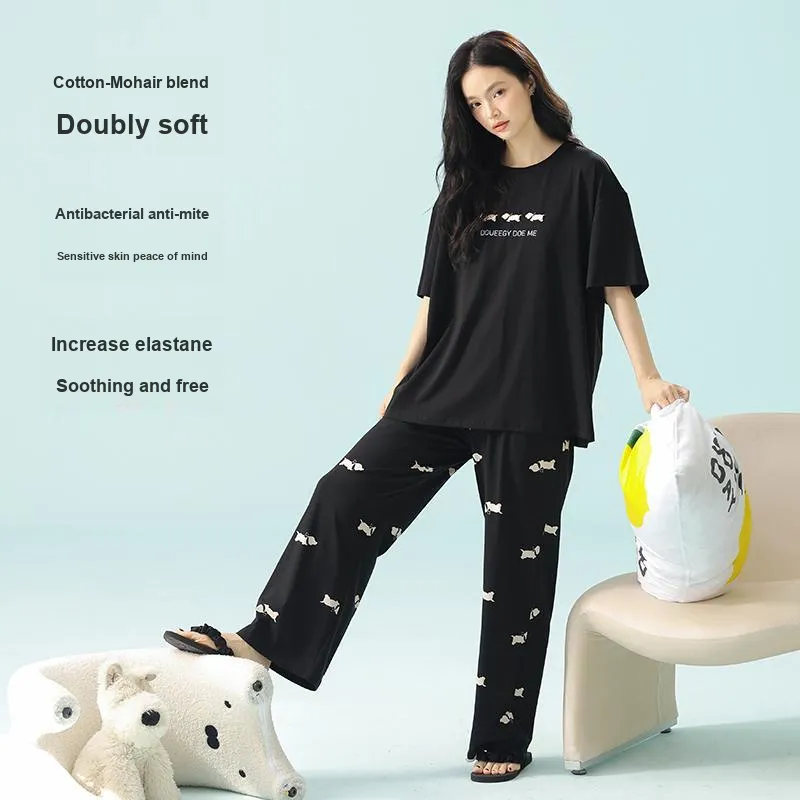 XIAFENYAN Pajama Set Women's Black-2
