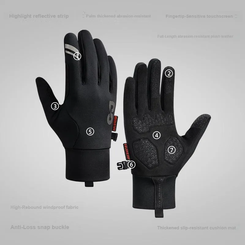 HNJ Riding Equipment Glove Unisex Black-1