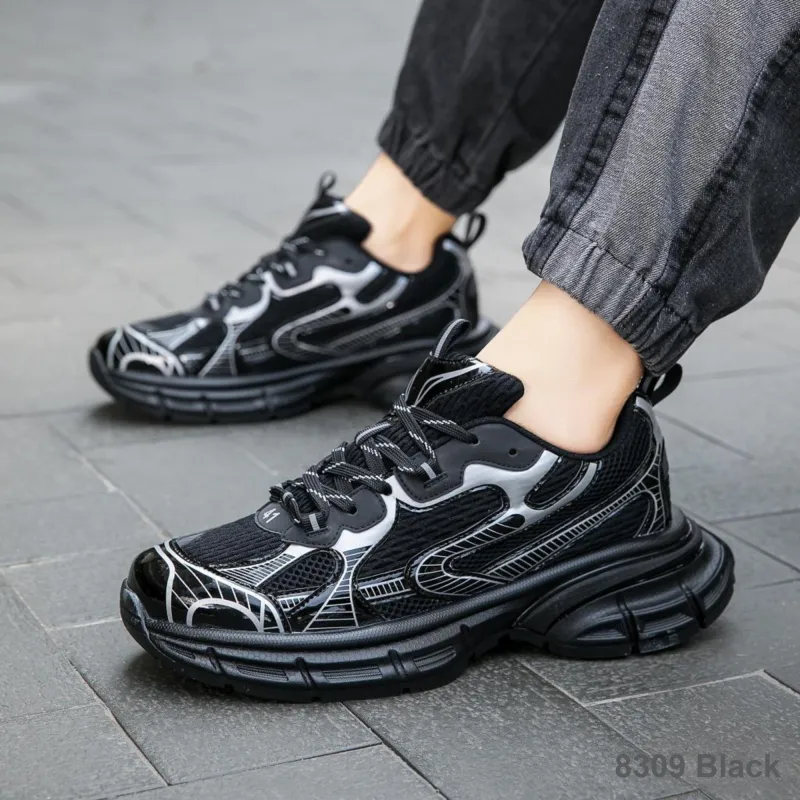 Jerden Smith Cushioning Support Abrasion Resistant Breathable Slip Resistant Low Top Chunky Sneakers Men's-3