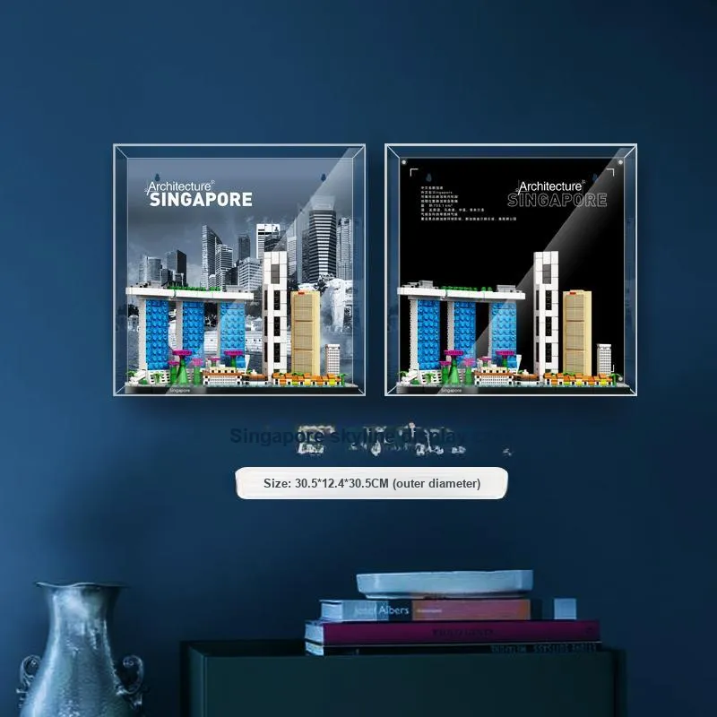 LIGHT YOUR BRICKS Compatibility Building Block Skyline Dual View Photo Frame Display Case Model Accessories-32