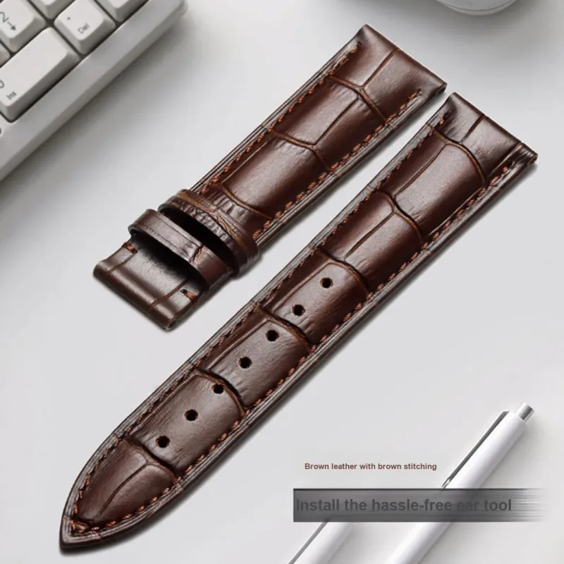 ZHISHENG MIDO DW Tissot Casio Omega CK Compatibility Watch Band 12~24mm Genuine Leather Material-4