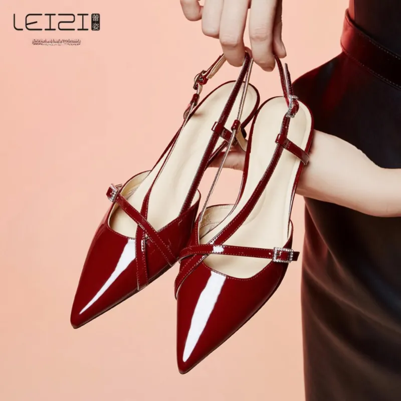Lazi Slim Heel High Heels 4cm Women's-17