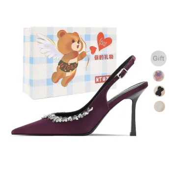 NTOZE Slim Heel High Heels Women's Purple