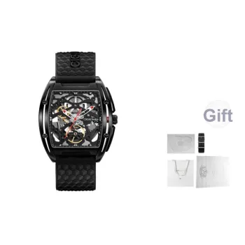 CIGA Design Z Collection Edge DMC Automatic Mechanical Movement Silicone Strap Watch Men's Watches Black Dial