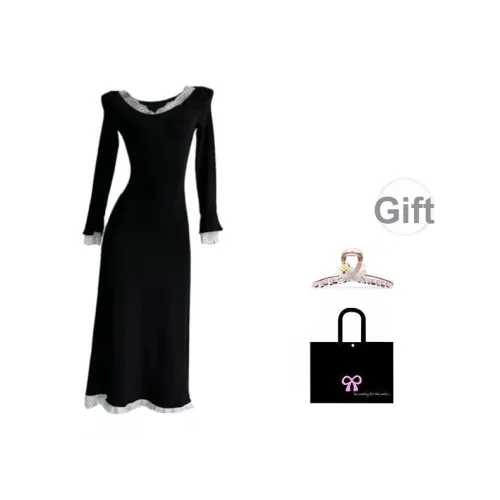 Aimilian Длинное платье с длинными рукавами женское