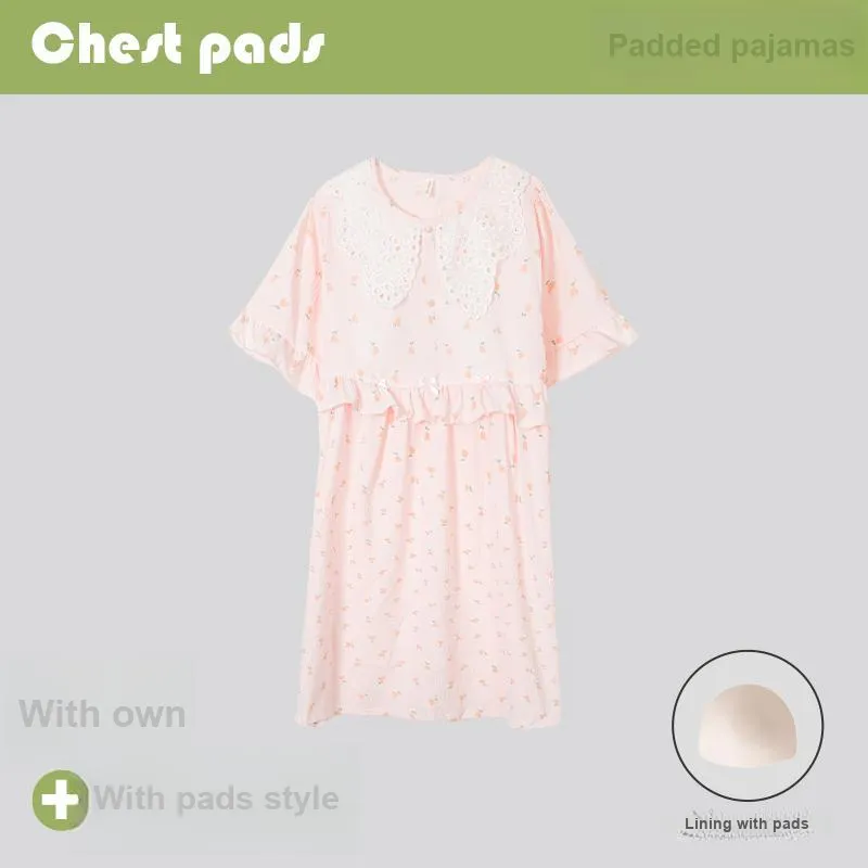 CAIHENGTONG Nightgown Women's Pink-1